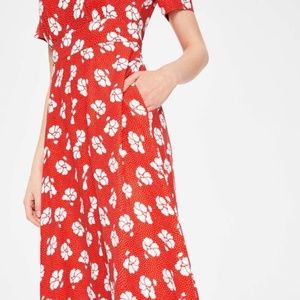 Boden Midi Dress Floral Rosehip Primrose "Ruth"